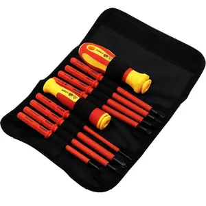 Insulated Screwdriver Set, Screwdriver with Interchangeable Head, Plum Blossom Head Slotted Head Screwdriver, Suitable for Home Maintenance Electrician, Magnetic Multipurpose Screwdriver