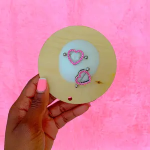 Pink Heart Nip Rings