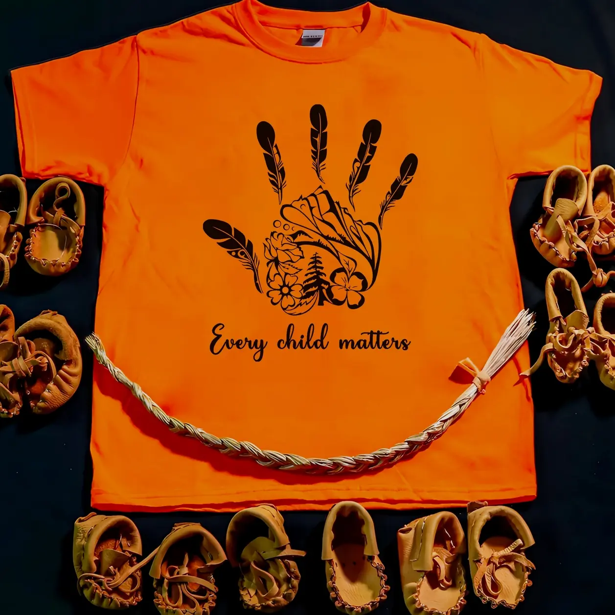 Native Pride Orange T-Shirt Every Child Matters Design Soft Cotton Awareness Tee Unisex Fit Fabric Top Apparel Clothes