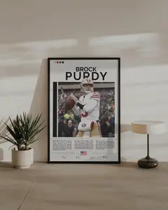 Brock Purdy Poster Print Unframed, Wall Art, NFL Football Player Gift, 49ers Decor, Football Fan Gift