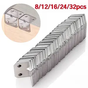 8/12/16/24/32pcs 4-hole corner bracket fastener corner code, hardware accessory, suitable for  tables and cabinets, Sturdy Bracket