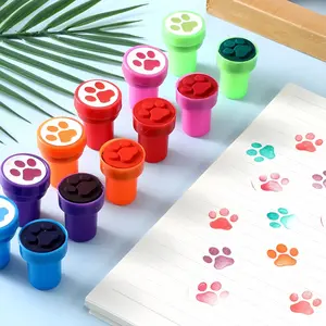 12/24 Piece Animal Footprint Ocean Animal Pattern Stamps, Mini Self-Inking Design, Multi-Color Options, Perfect for Art Crafts DIY Party Supplies, Crafts Kit