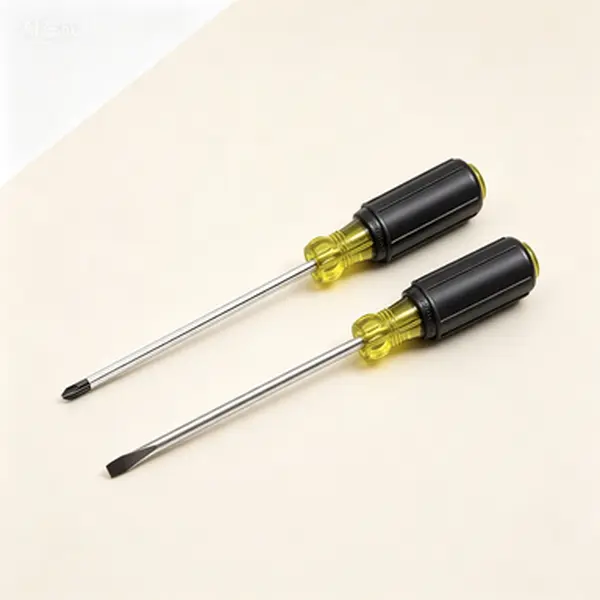 Professional 2-Piece Cabinet-Tip Screwdriver Set - 1/4-inch Cabinet-Tip, 10-inch Blades, Slotted & Phillips, Extended Reach, Made in USA, Heat Treated Shafts, Cushioned Grips, Reusable Hand Tools