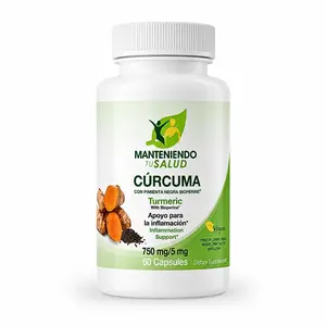 Manteniendo Tu Salud Curcuma with Black Pepper Bioperine Herbal Supplement, 60 Capsules for Natural Nutritional Wellness Support Turmeric