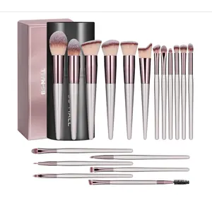 BS-MALL Makeup Brush Set 18 Pcs Premium Synthetic Foundation Powder Concealers Eye shadows Blush Makeup Brushes with black case