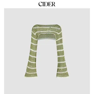 Cider [5 colors, size 2-26] Midnight Veil Ultra-Cropped Long Sleeve Shrug