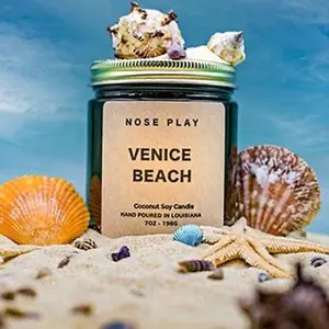 Venice Beach Candle | Fresh Clean Beachy Scented Candle | Sea Salt & Blossoms | Floral Scented Candle | Nose Play