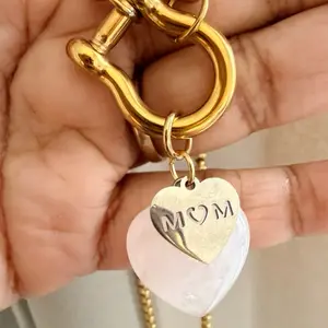 Rose Quartz Heart Necklace - Soft Pink Crystal, Stainless Steel Chain, Customizable Design, Waterproof & Tarnish-Free, Soft Girl Era Jewelry for Self Love & Inner Peace