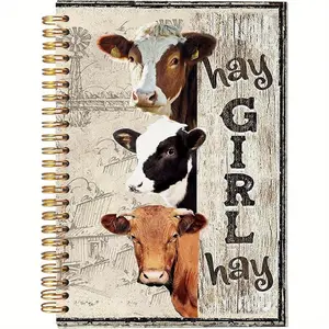 Cow Pattern Spiral Notebook, 1 Count Cow Pattern Journal Notebook, Cow Lover Gifts, Spiral Journal Notebook, Writing Notebook for Home School Office, Spiral Bound Notepad