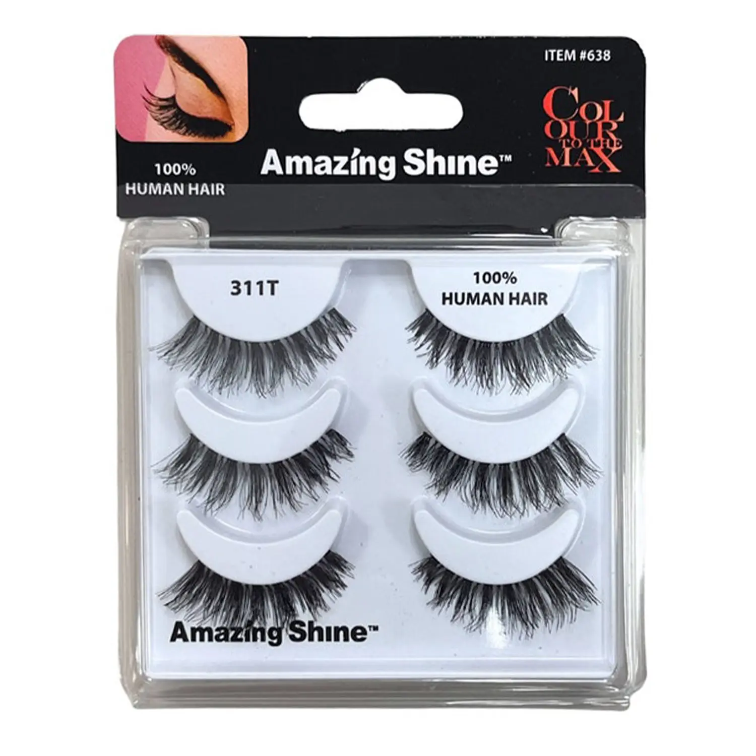 Amazing Shine Color To The Max 3 Pair 100% Human Hair Eyelash