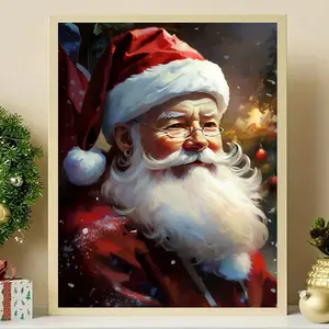 1pcs Santa Claus Diamond Art Painting Creative DIY Home Decor, Handmade Kit, Wall Art Set 30x40cm / 11.81x15.75in Glamorous Set Colorful DIY Decor Kit
