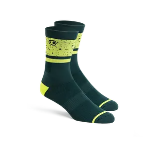 Icon MTB Socks - Petrol/Lime Splatter