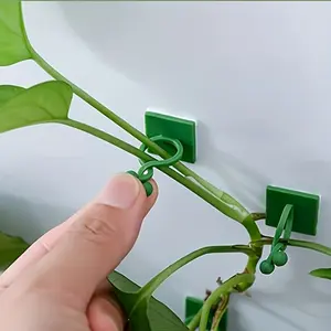 40/100 plant climbing wall clamps, self-adhesive hook vine traction invisible bracket fixing clamp, used for garden wall clamp, vine fixing clamp self-adhesive hook plant vine traction indoor and outdoor decoration, Garden Supplies