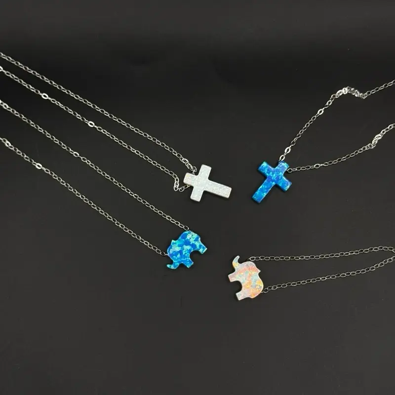 Crushed Opal on 18" Sterling Chain