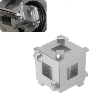 3/8" Square Drive 6-in-1 Steel Car Cube Brake Caliper Compression Tool, Multi-Function Tool for Adjusting Disc Pistons & Rear Calipers