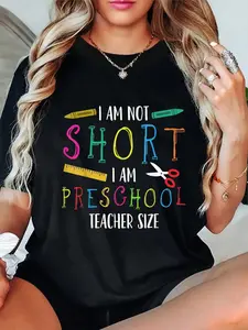 100% pure cotton Preschool Teacher Short Pre-K Teacher T-Shirt printed t-shirts for women