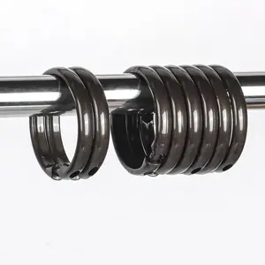 Bronze Shower Curtain Hooks Rings, 12 count Circular Plastic Shower Curtain Rings for Bathroom, Plastic Shower Curtain Hooks for Shower Curtain Rod, Shower Hooks Rings for Shower Curtain