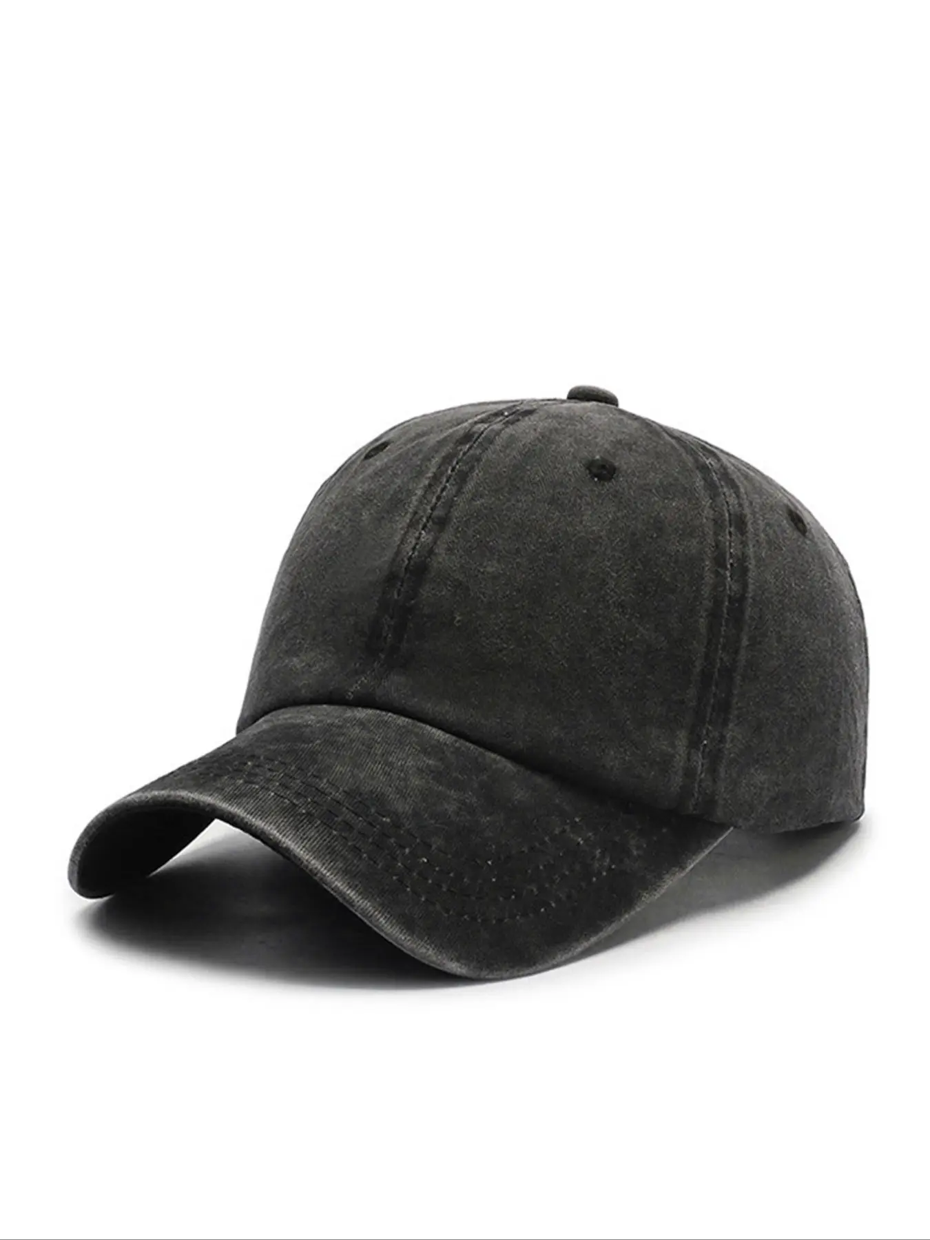 Unisex Solid Color Washed Baseball Cap, High Quality Hat, Fitted Casual Style, Outdoor Sun Hat for Men & Women, All Seasons Wear, Random Print