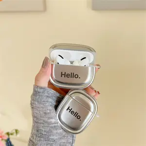 TheNorthStar " Hello"  Protective Cover For Earphone，Silver Color Earphone Case，Earphone Cover