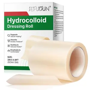 Sefudun Hydrocolloid Dressing Roll 5cmx1.5m, High Elasticity Soft Breathable Comfort, Wound Care, Good Absorbency, Premium Skin Care Bandage, Healthcare