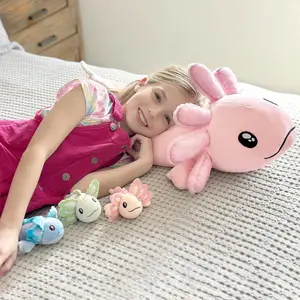 Tezituor 39 inches Teddy Bear Well Stuffed Animal with Babies for Baby Shower,32 inches Large Pink Axolotl Plush Pillow Toy Set for Baby Shower,Birthday Gift,Super Soft Fluffy,Lightweight Soft, cute girly gifts  #Babytoys