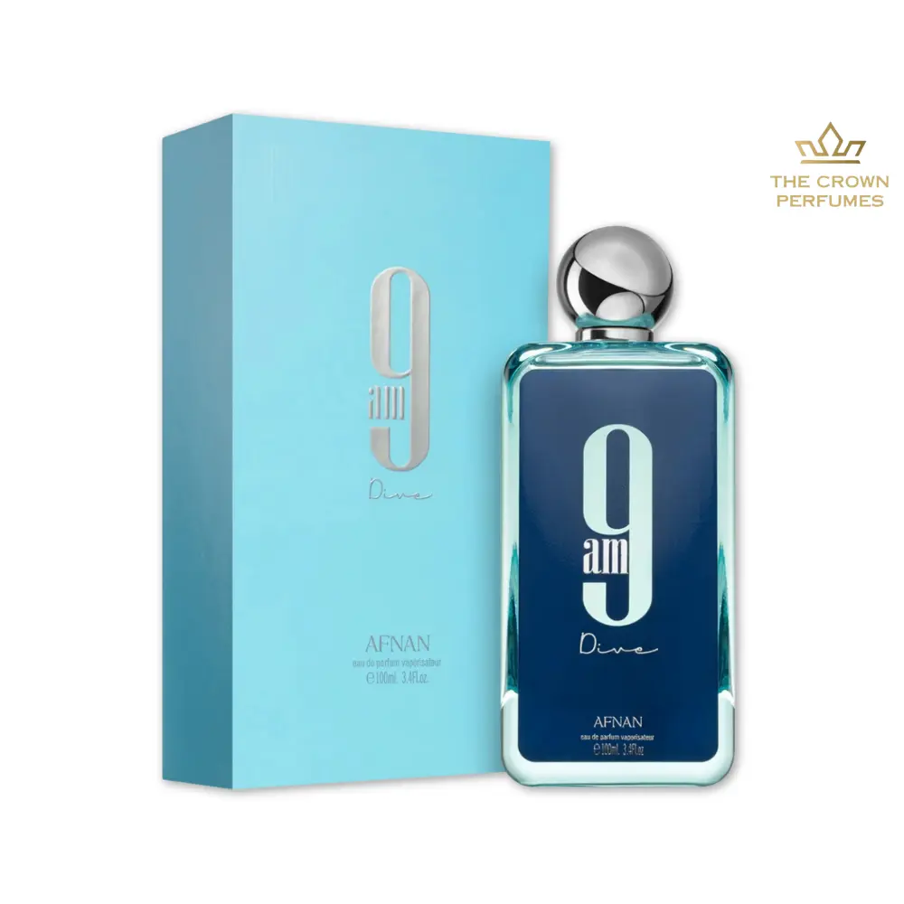 9AM Dive Perfume for Men 3.4 oz (100ml) By Afnan – Long-Lasting Apple & Mint Fragrance