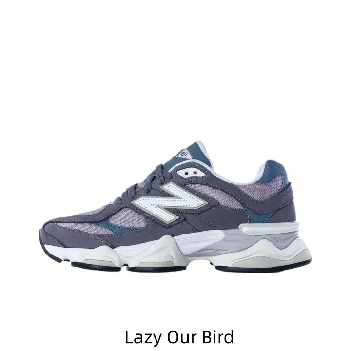 Cool Muted Tone Retro Lifestyle Collectible Sneakers Breathable Violet Teal Mesh Panels Wear-resistant Off-white Grey Gradient Outsole Crisp White Side Mark Accent Limited Hobby Collection Sneakers