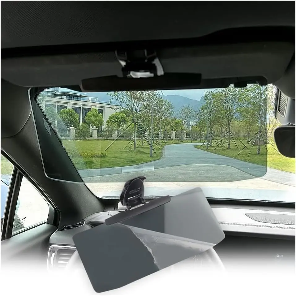 1-Pack Quick-Clip-On Polarized Anti-Glare Car Front Window Sun Visor, 72.5% Strong-Light Blocking Sun Shade Shield, Universal Fit for SUV, Truck, Sedan (Automotive Exterior Accessory), Cars/Suvs/Trucks, Sliding Adjust