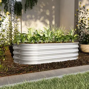 2Pcs 4x2x1ft Raised Garden Bed Kit, Galvanized Planter Raised Garden Beds for Outdoor for Vegetables,Flowers &Herbs, Heavy Duty, Rust-Resistant, Easy Assembly