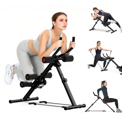 RELIFE REBUILD YOUR LIFE Adjustable Ab Trainer Machine Foldable Ab Workout Equipment for Home Gym, Core & Abs Exercise Machine, Arm Leg Glute Shaper