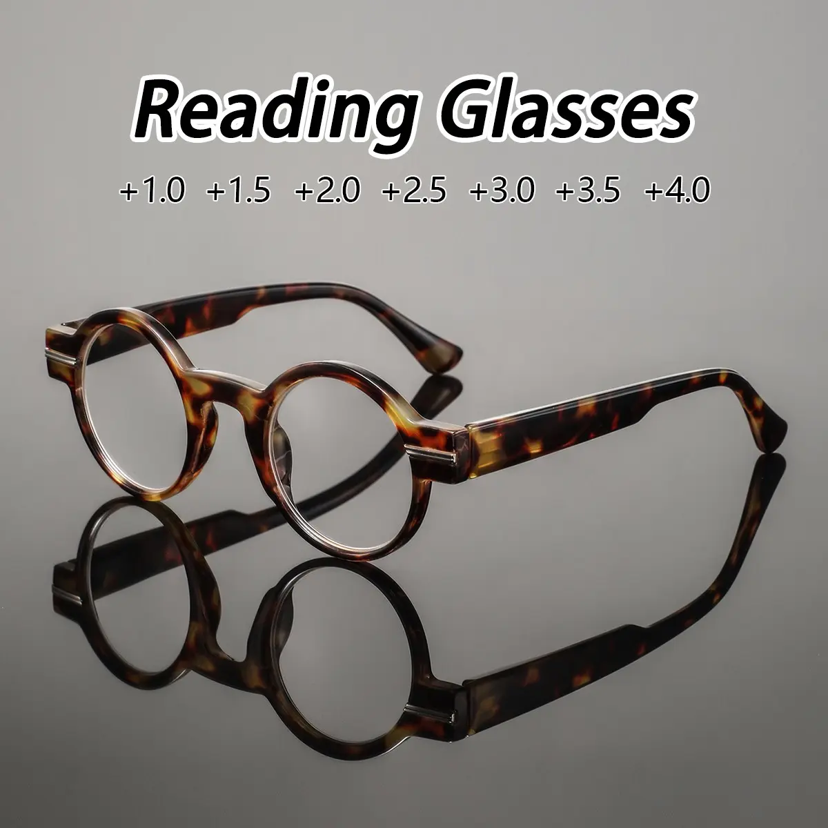 Men's Plastic Round Reading Glasses, Vintage Elegant Classic Style, Fashionable Old Readers, Casual Artistic Hong Kong Wind Eyewear, Reading Eyeglasses For Men