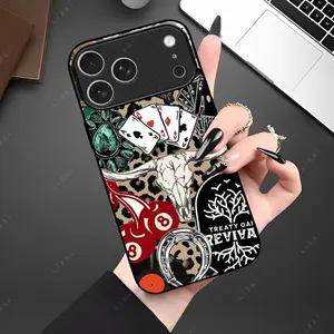 Western Leopard Phone Case, Cherries Skull Horseshoe Vinyl Treaty Oak Revival With Country Rock Vibes, Play Now Aesthetic Gift, iPhone 17 16 15 14 13 12 11 Pro Max Plus X,  Gift For Him & Her -952