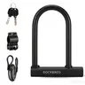 ROCKBROS Heavy Duty Bike U-Lock with Hardened Steel Body & Alloy Steel Double Shackle, Loop Cable, Convenient Mounting Bracket, 2 Copper Keys, Rust-Resistant Silicone Coat, Easy-to-Install Cycling & Ebike Accessories