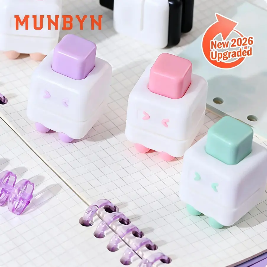 MUNBYN 5mm Single Hole Puncher, Office Stationery Supplies, Precise Punching Tool with 3-Sheet Capacity for Binding Photos, Cardstock