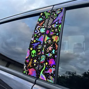Car Window B-pillar Sticker, Car B-pillar Decorative Sticker, Cool Pattern Car Sticker, Car Exterior Accessories for Car Decoration