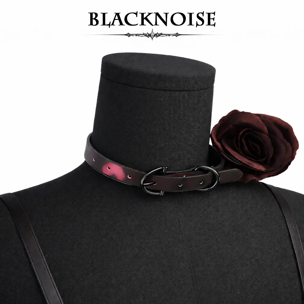 BLACKNOISE Heat-Reactive Leather Gothic Choker Collar, Adjustable Color ...