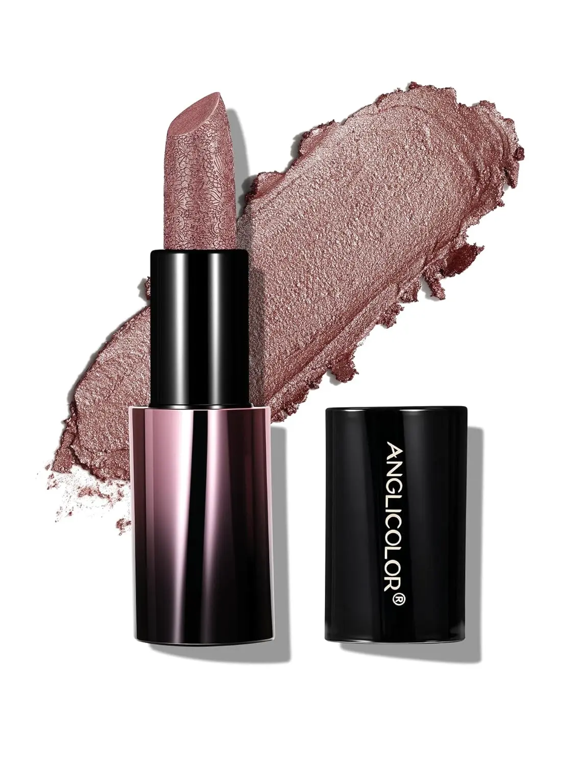 ANGLICOLOR Shimmer Lipstick, Nourishing Cream with Castor Oil for Hydrating Moisture, Buildable Pearlescent Metallic Finish, Luxury Lip Makeup for Women