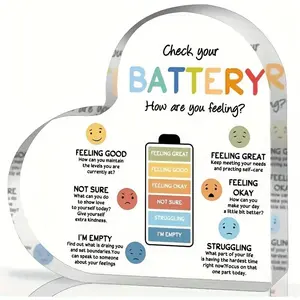 Heart Shaped Acrylic Sign, Inspirational Heart-shaped Acrylic Sign, Perfect Gift for Therapists, School Counselors & Social Workers, Decor, Signage