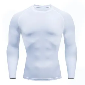 "Men's Compression Long Sleeve Workout Shirt - Quick Dry Athletic Base Layer for Gym,