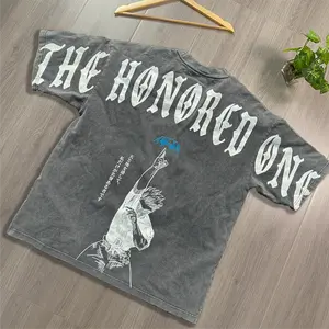 Gojo The Honored One JJK Anime Inspired Tee,Acid Wash Vintage Style T-shirt Menswear Top Tshirt Streetwear