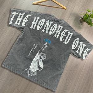Gojo The Honored One JJK Anime Inspired Tee,Acid Wash Vintage Style T-shirt Menswear Top Tshirt Streetwear