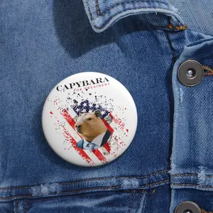 Capybara for President Funny Election Pin Buttons