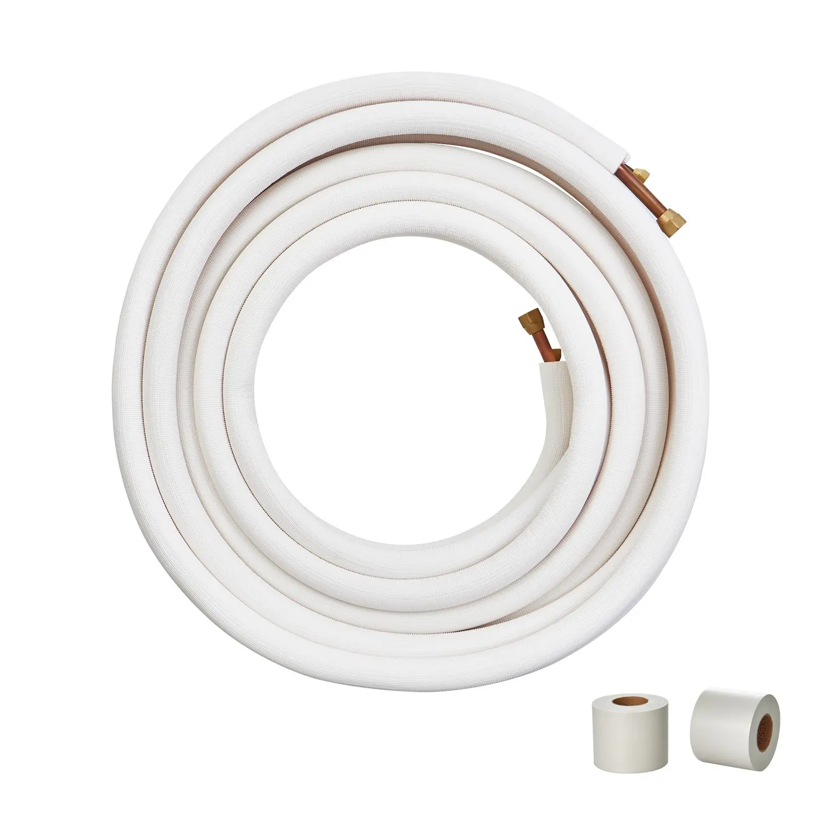 【summerfinds】VEVOR 50FT Mini Split Line Set with Heavy Duty High Pressure Hose, 3/8" & 5/8" O.D Copper Pipes Tubing, Triple-Layer Insulation, Wrapping Strips for Mini Split AC Refrigerant & HVAC Heating Pump Equipment | Father's Day Gift, Heavy Duty H
