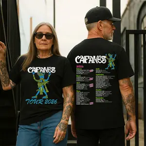 Caifanes Tour 2026 T-Shirt, Latin Rock Band Concert Tee 2026, Aztec Graphic Front Back Print Shirt, Mexico Rock Tour Dates 2026 Unisex Fan Gift Apparel