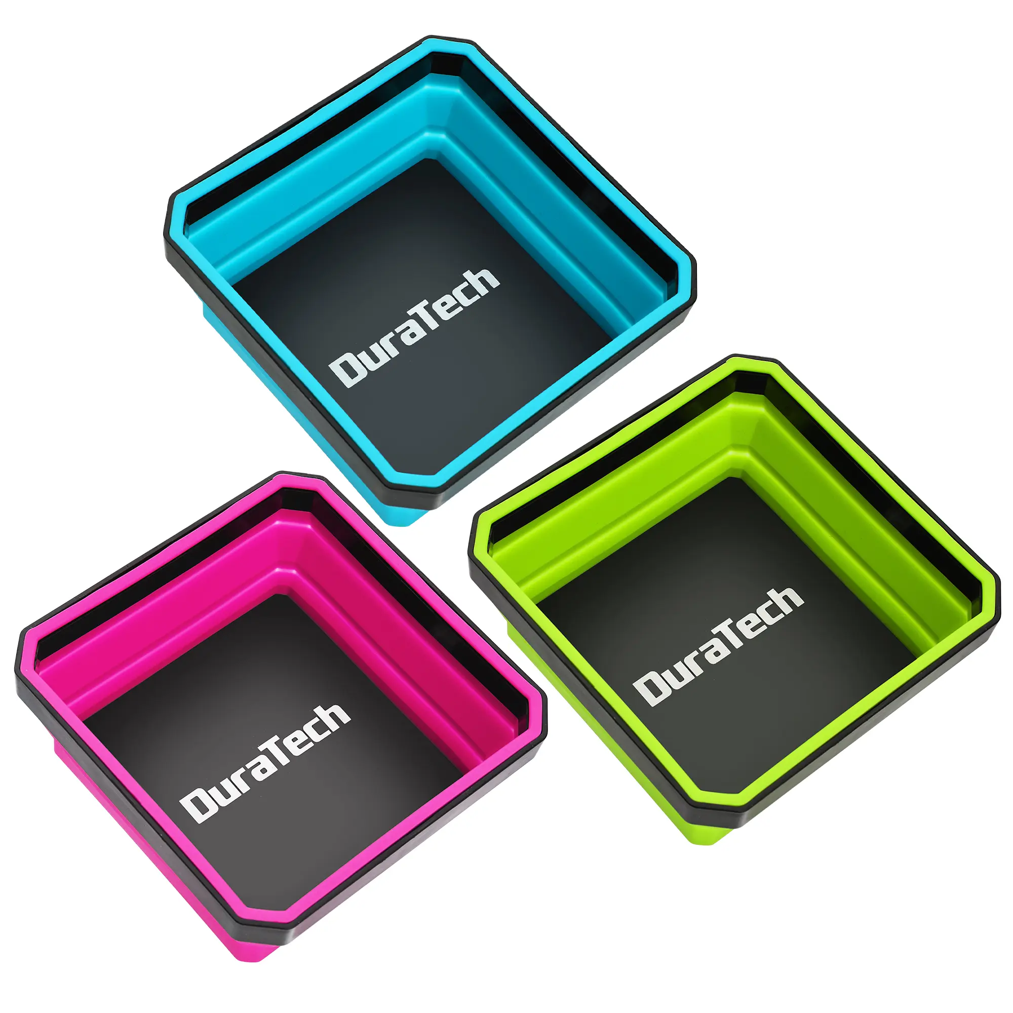 #summersale DURATECH Magnetic Foldable Parts Tray Set, 3 Pack Collapsible Silicone Tool Tray Set with Double-Sided Magnetic Base for Organizing Screw Bolts Nuts Washers Pins and Other Small Metal Parts