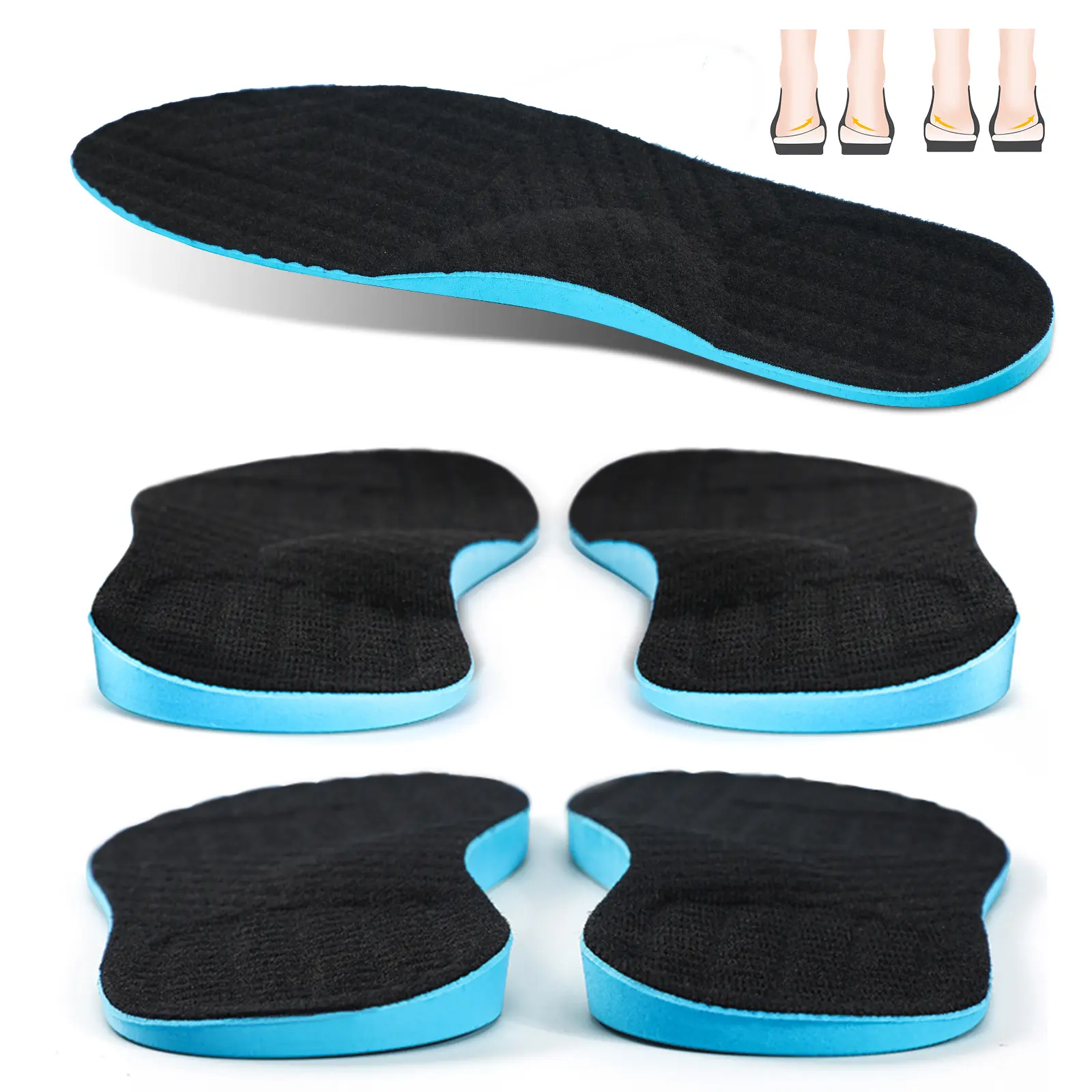 Orthotic Insoles Posture Correcting O/X Type Leg Shoe Insoles, Plantar Fasciitis Pronation Flat feet Arch Support Shoe Inserts for Pronation & Supination Relief Foot Alignment,Bow Legs Footwear soles, Pronation Insoles