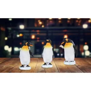 3-PC Cute King Penguin in Different Poses 5"H Mini King Penguin Statue Decoration Figurine