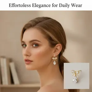 Elegant zircon drop earrings, designed specifically for women. | S925 silver ear studs, hypoallergenic material. Perfect for everyday wear, parties, or as a gift for girls.  earring for women earring for women accessories for women