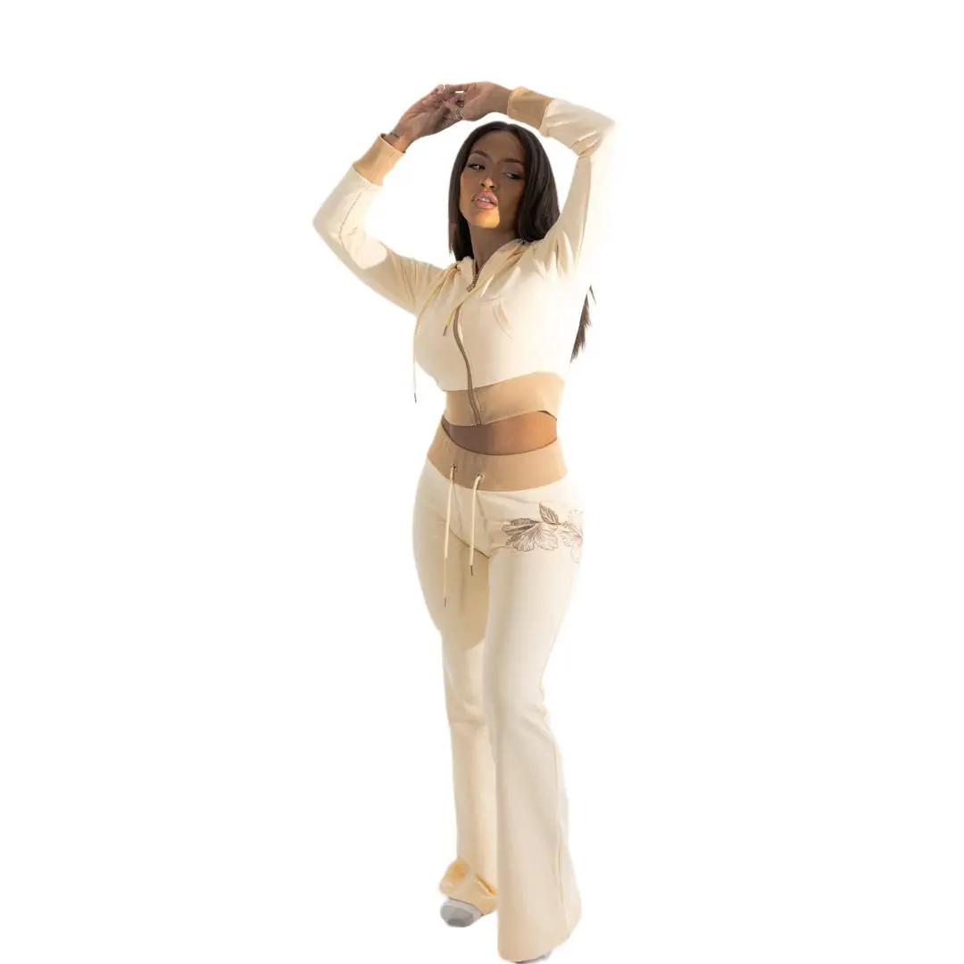 Island Muse Signature Jacket - Coconut Cream 100% Cotton Elevated Lounge Sets