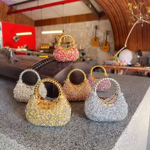 2026 New Mini Rhinestone Acrylic Bag for Kids, Sparkly Bling Handbag & Shoulder Crossbody Purse, Cute Portable Coin Pouch, Lightweight Fashion Design Perfect for Parties, Daily Outings, Birthday Gifts & Dress Matching